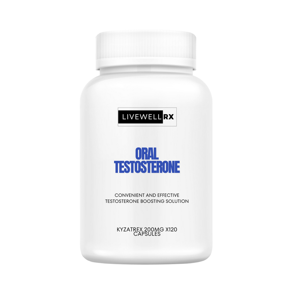 Oral Testosterone (Kyzatrex) Bottle Shipped by Live Well RX